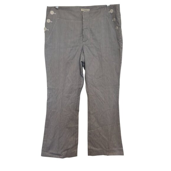 Banana Republic Women's Martin Fit Pant Navy Blue And White Pin Stripes Size 14 - Picture 3 of 5